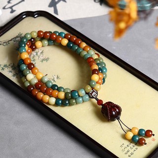 Chuỗi 108 hạt gỗ đàn hương màu đỏ phong cách cổ điển 7.4