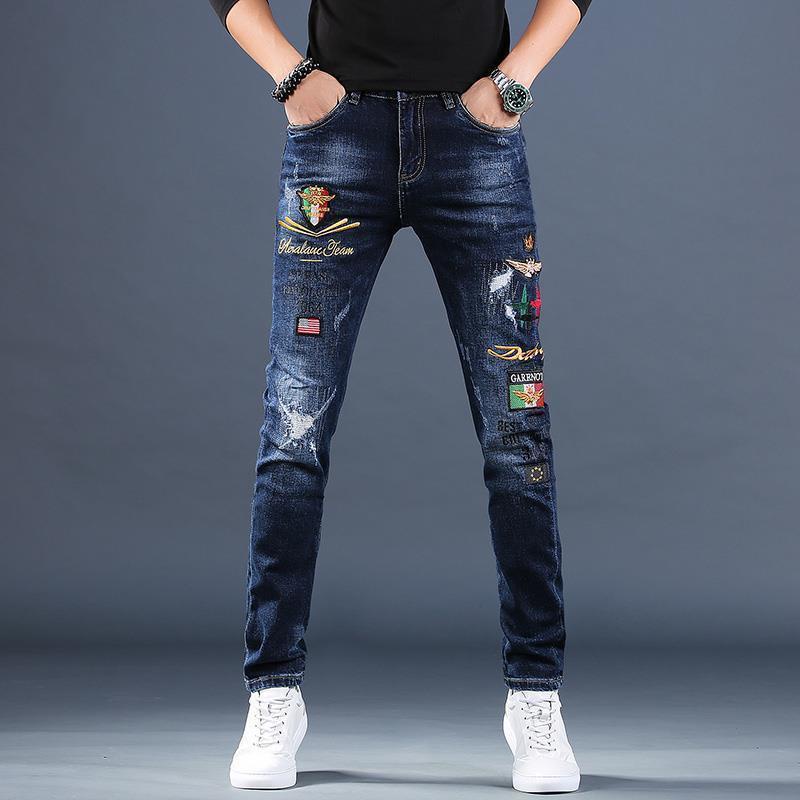 Quần jeans Thêu Họa Tiết Phong Cách Trung Hoa Mới 2023 Cho Nam