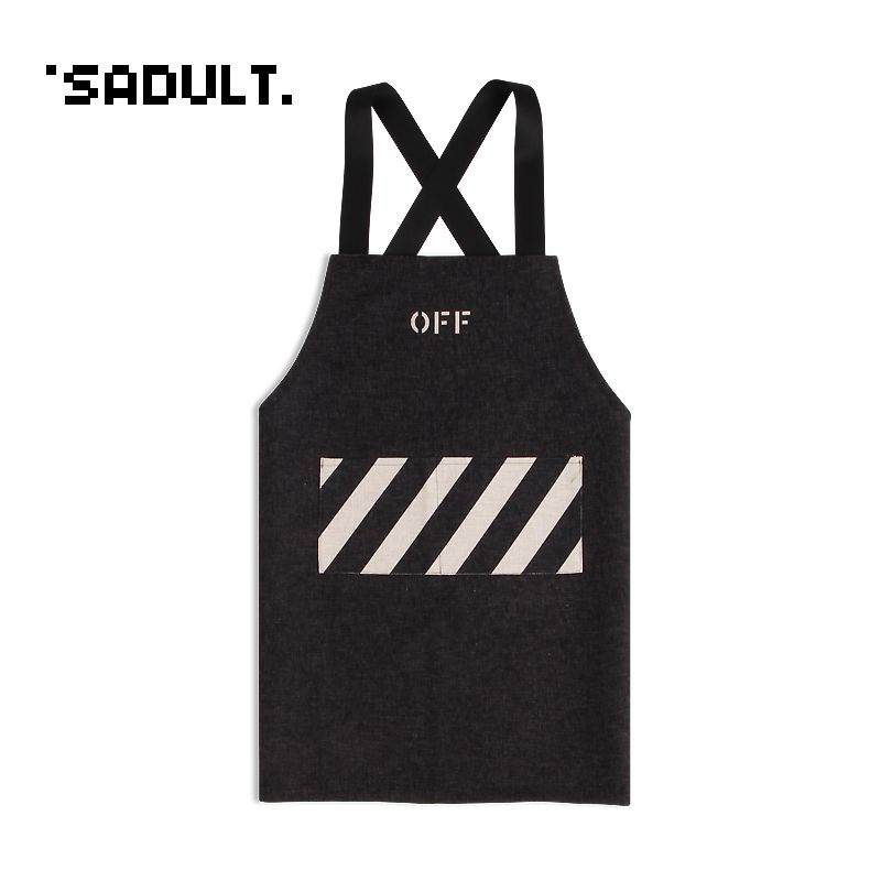 creative off black unique waist coffee shop cotton linen vest phong cách nam nữ gia dụng nhà bếp thời trang tạp dề chống rỉ nhà bếp tạp dề nhà bếp hợp thời trang nhật bản hàn quốc âu mỹ phong cách làm việc quần áo chống dầu-proof