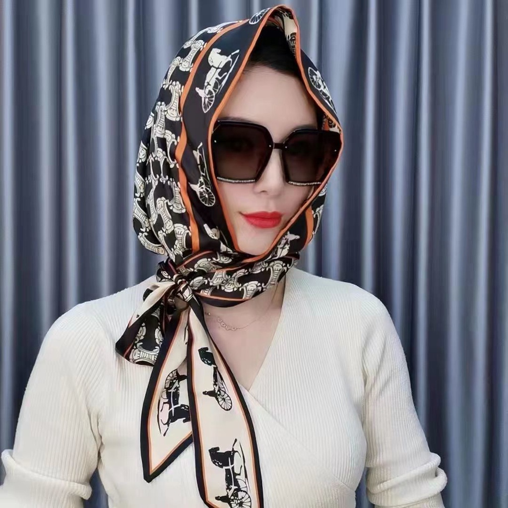 Khăn Choàng Lụa satin Hai Lớp Đa Năng Thời Trang Xuân Hè Hàng Mới