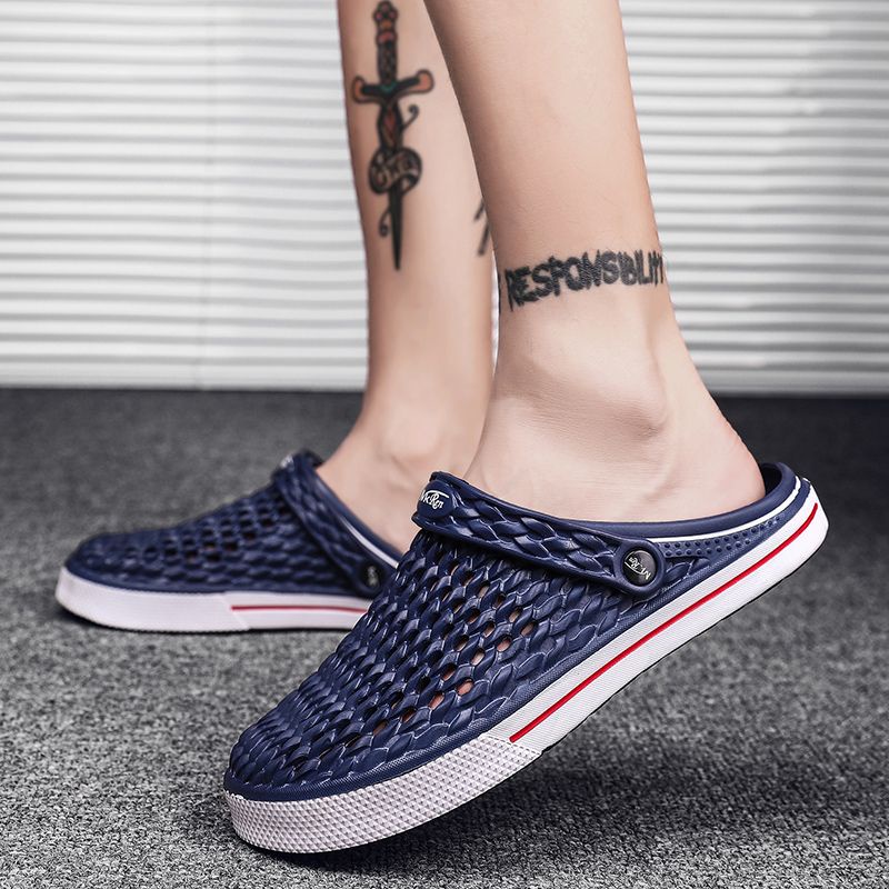 Dép Đi Trong Nhà Đế Mềm Chống Trượt Thiết Kế Đục Lỗ Size 36-45 4 Phong Cách Đơn Giản Thời Trang Mùa Hè Cho Nam