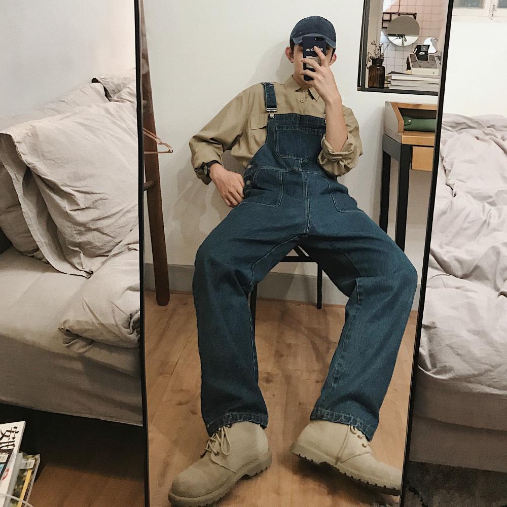 Quần Yếm Denim Ống Rộng Phong Cách Hip Hop Thời Trang Năm 2023 Cho Nam