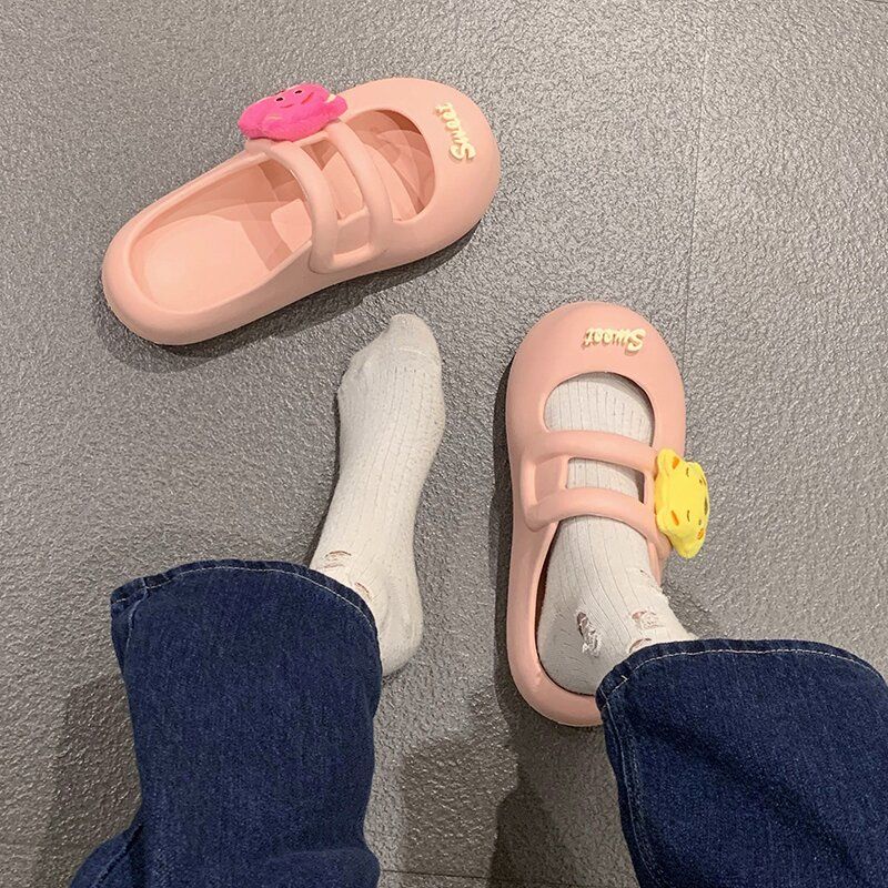 Giày Sandal Đục Lỗ Đế Dày Tăng Chiều Cao Chống Trượt Thời Trang Mùa Hè Cho Nữ