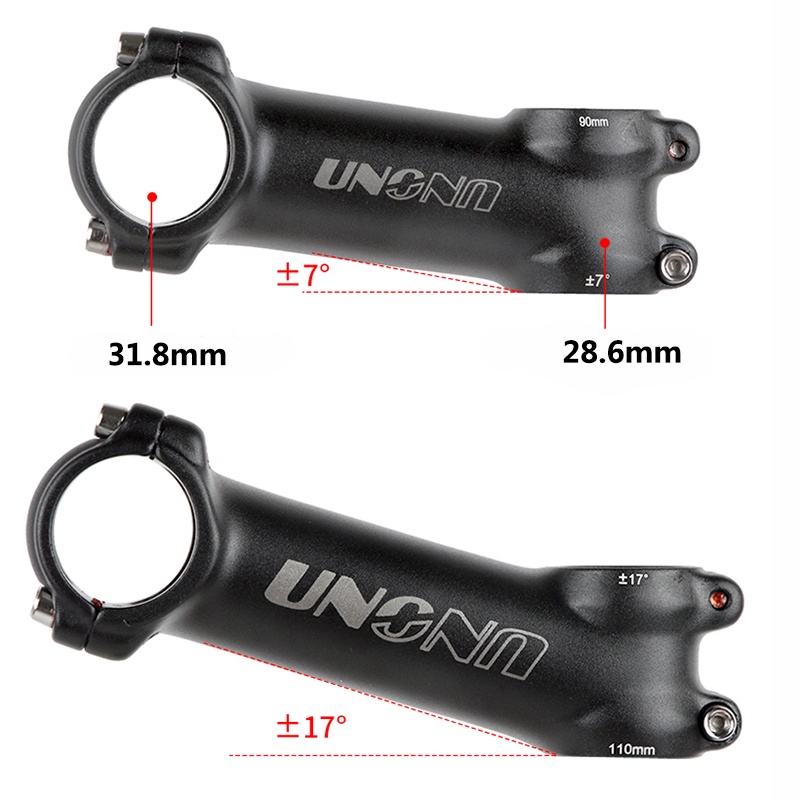 Pô Tăng 60 / 70 / 80 / 90 / 100 / 110 / 120 / 130mm Bằng Hợp Kim Nhôm 7 / 17 Độ Cho Xe Đạp Leo Núi