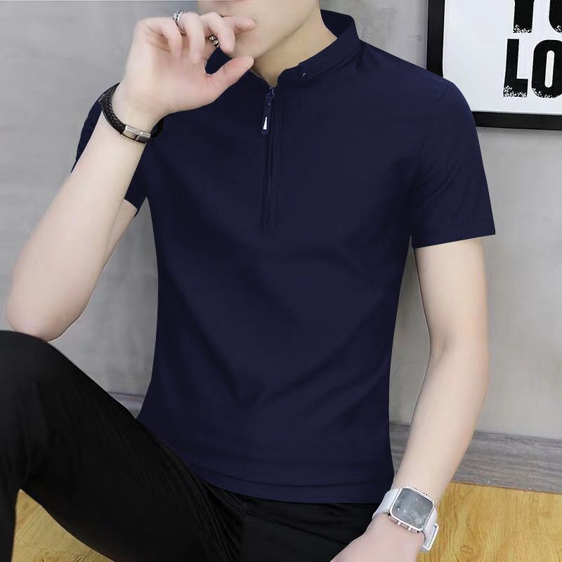 Áo Thun Polo Tay Ngắn Dáng Rộng Màu Sắc Đơn Giản Phong Cách Hàn Quốc Thời Trang Cho Nam