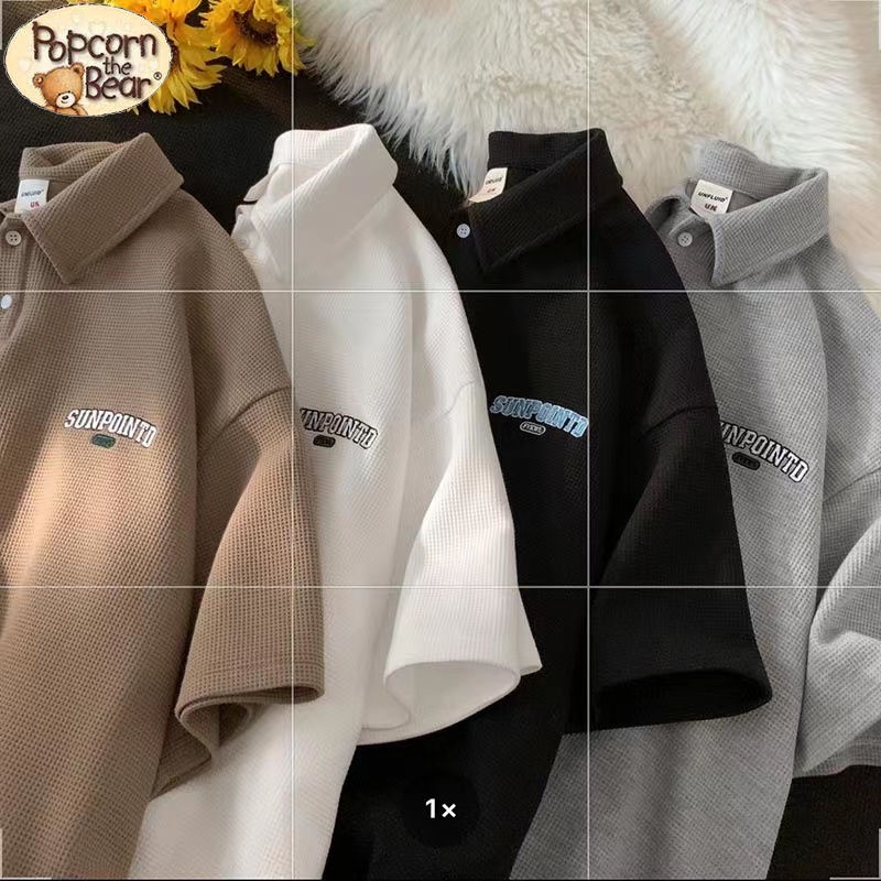 Áo Thun Polo Ngắn Tay Dáng Rộng In Chữ Đơn Giản Thời Trang Mùa Hè Cho Nam