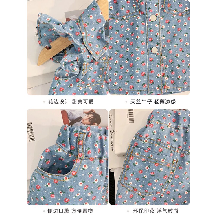 Set Đồ Denim Hai Mảnh Phong Cách Thời Trang Hàn Quốc 2023 Cho Bé Gái 2023