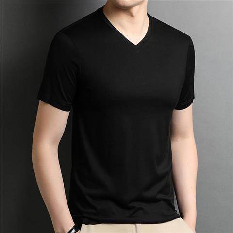 Áo Thun Tay Ngắn Cổ Chữ V Màu Sắc Đơn Giản Thoáng Khí Thời Trang Mùa Hè Cho Nam