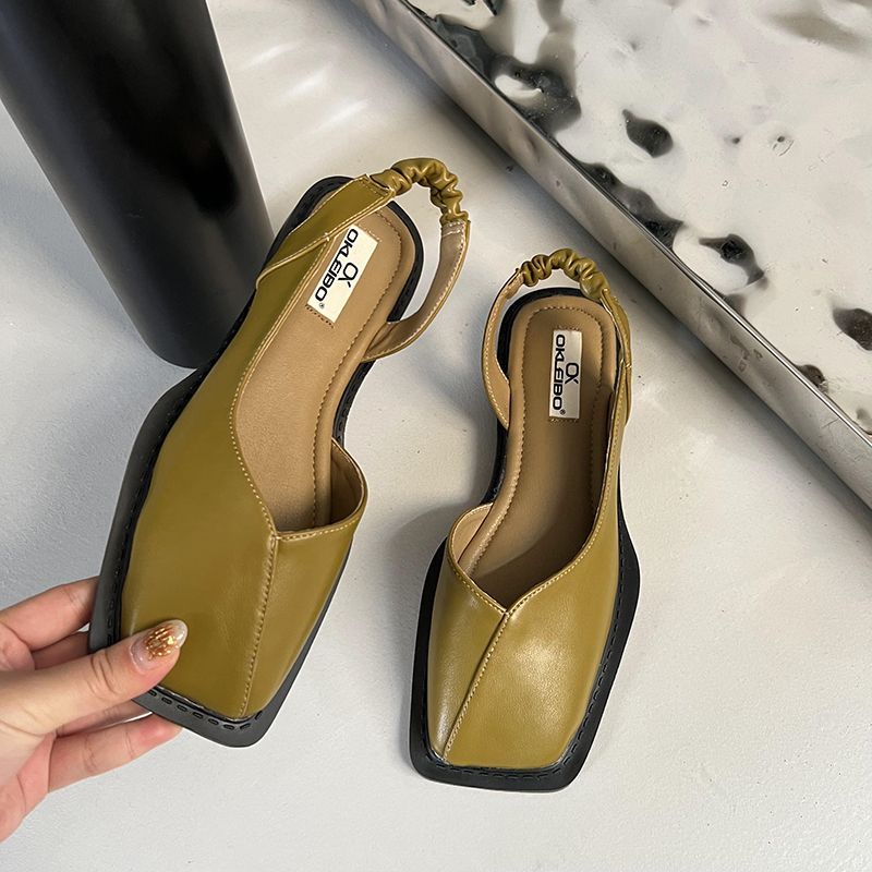 Giày Sandal Gót Dày Thời Trang Mùa Hè Phong Cách Pháp Cho Nữ
