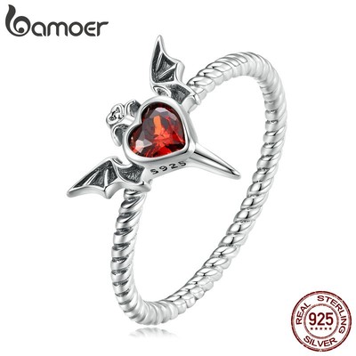 BAMOER Nhẫn bạc 925 HìNh CáNh Thiên ThầN ThờI Trang