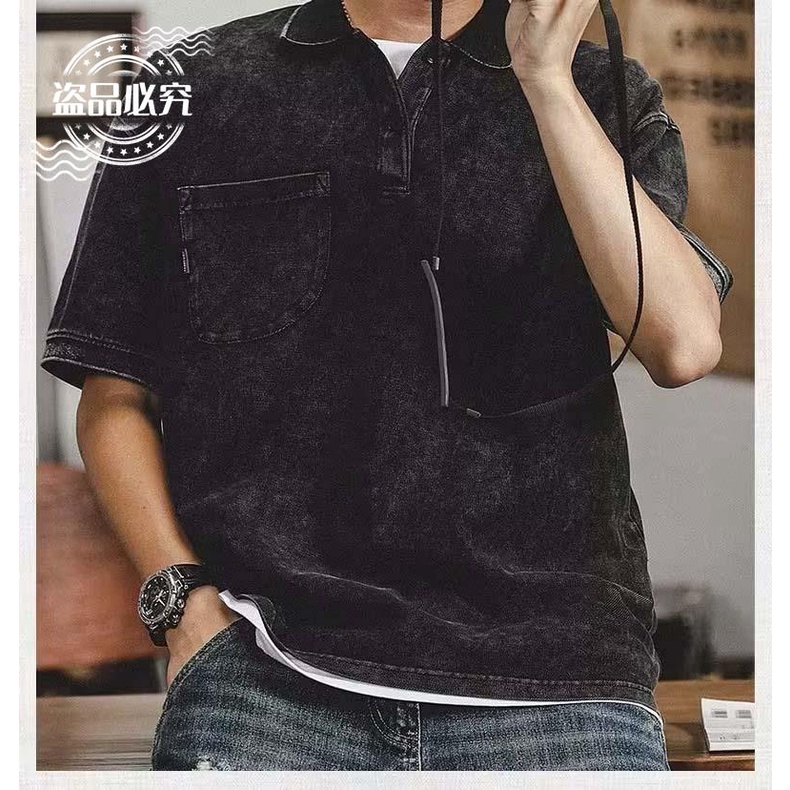 Áo polo Ngắn Tay Form Rộng Phong Cách Năng Động Trẻ Trung Dành Cho Nam