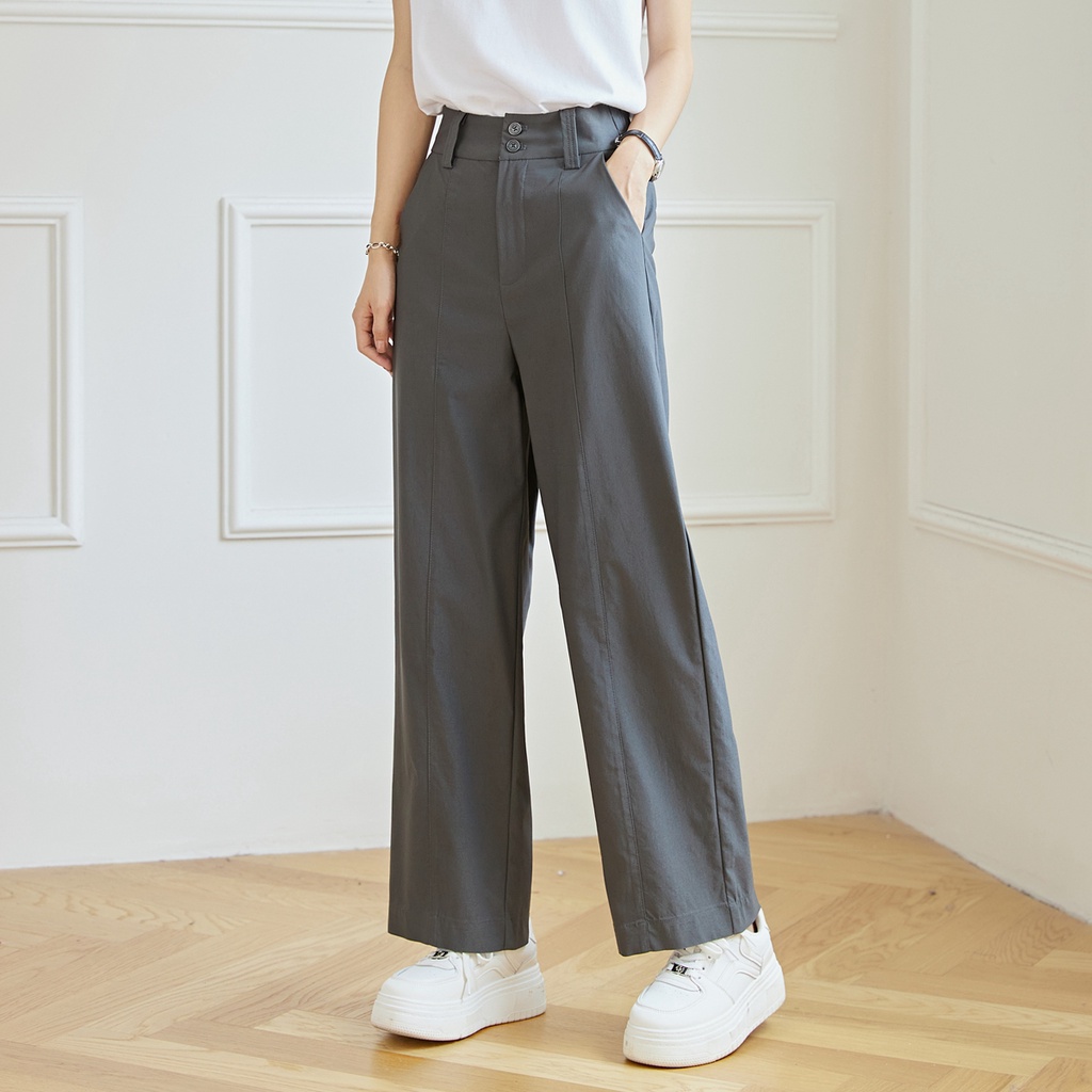 Eyouth 10138 Quần Dài Lưng Cao Thời Trang Công Sở Thanh Lịch Cho Nữ