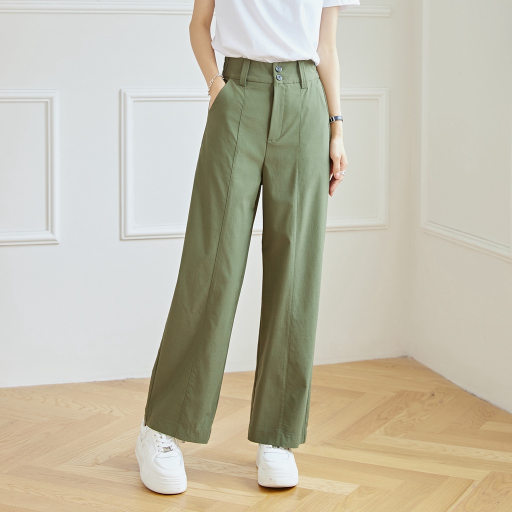 Eyouth 10138 Quần Dài Lưng Cao Thời Trang Công Sở Thanh Lịch Cho Nữ