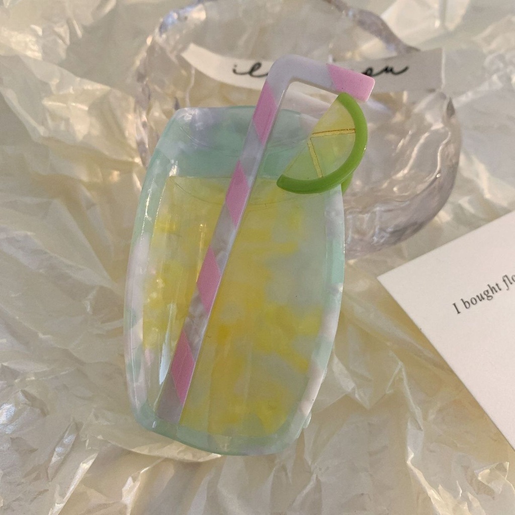 Kẹp Tóc Hình Hoa / Cá Mập Bằng Thủy Tinh Dễ Thương Phong Cách Pháp