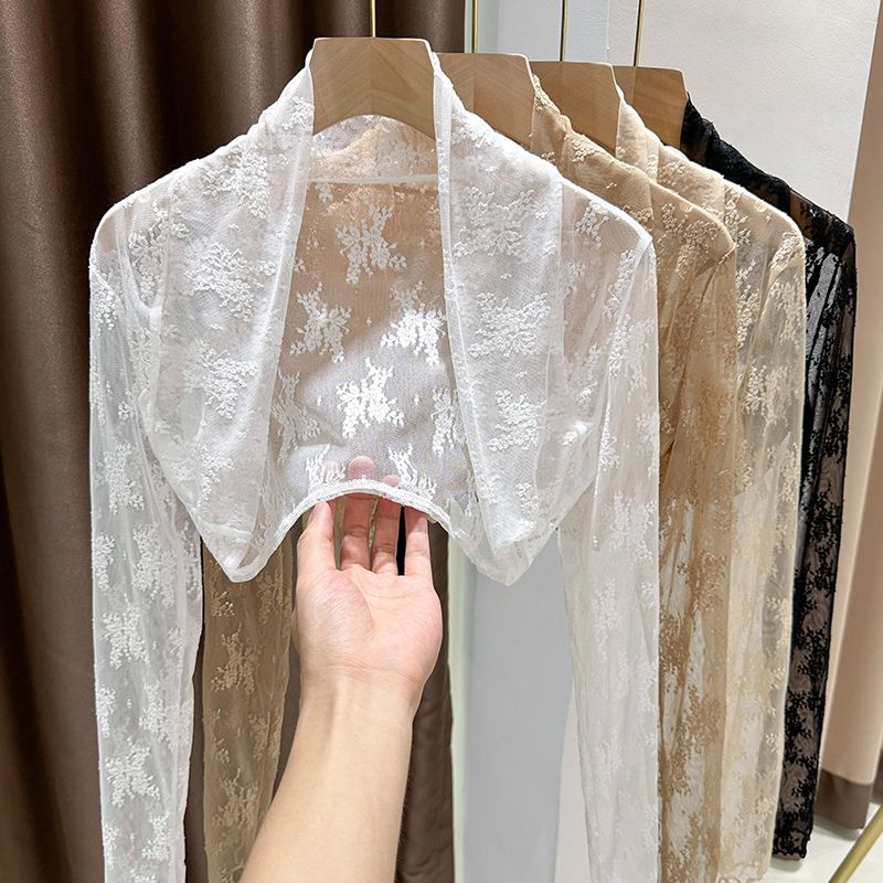 Áo Khoác Sườn Xám Phối Ren Lưới Chống Nắng Thời Trang Mùa Hè Dành Cho Nữ