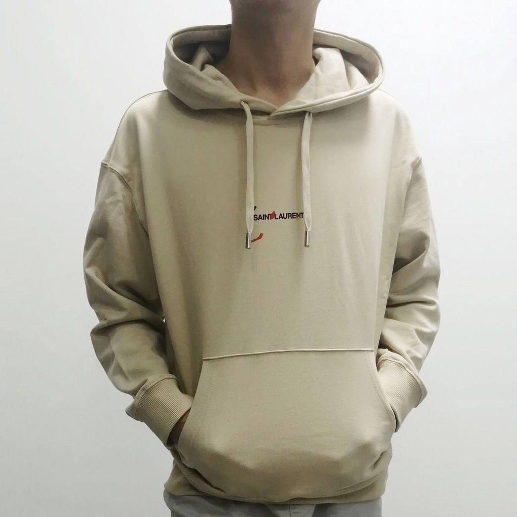 Saint Laurent Áo Hoodie Dài Tay Vải Mỏng Hoa Văn Chấm Bi Thời Trang Mùa Thu Đông Ấm Áp