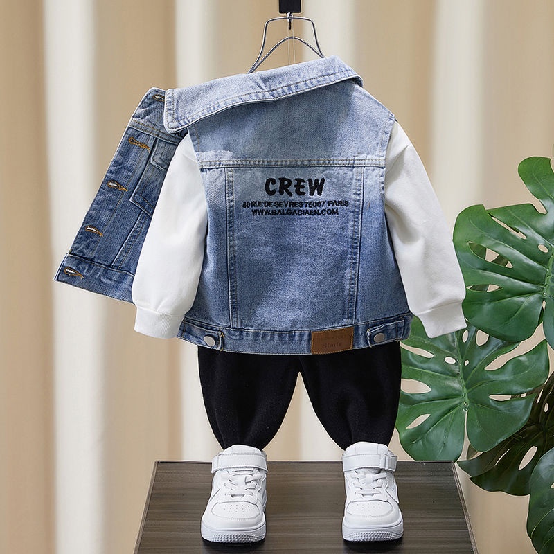 Áo Khoác Denim Phong Cách Hàn Quốc Thời Trang Xuân Thu 2023 Mới Cho Bé Trai