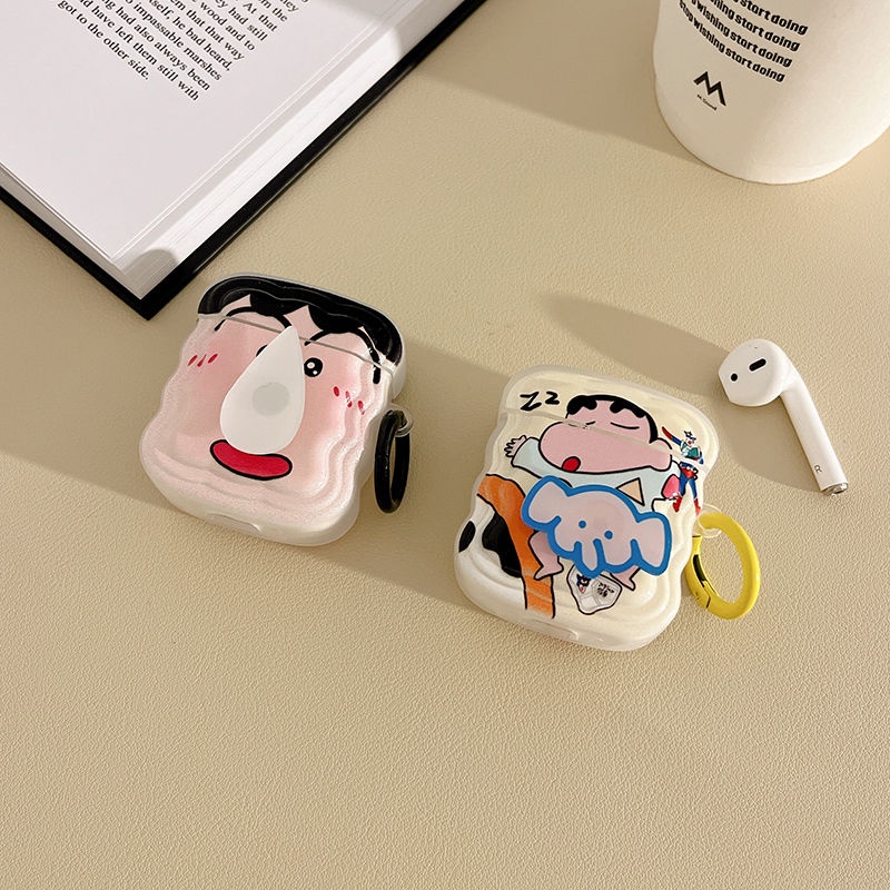 Vỏ Bảo Vệ Hộp Sạc Tai Nghe Bluetooth Không Dây Airpods 2 / 3 Họa Tiết Hoạt Hình Cậu Bé Bút Chì Dễ Thương