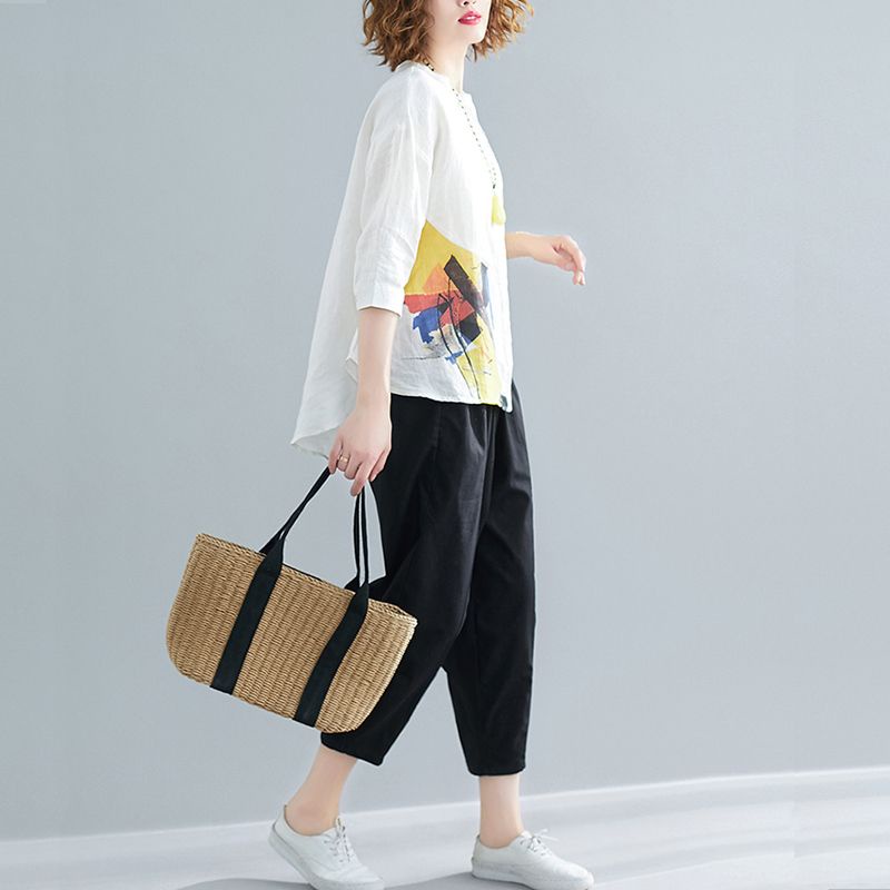 Set Áo Sơ Mi Dáng Rộng + Quần Dài Thời Trang Cho Nữ