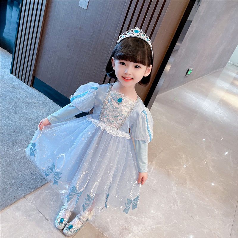 Đầm Công Chúa Elsa Tay Dài Đa Năng Dễ Thương Thời Trang 2022