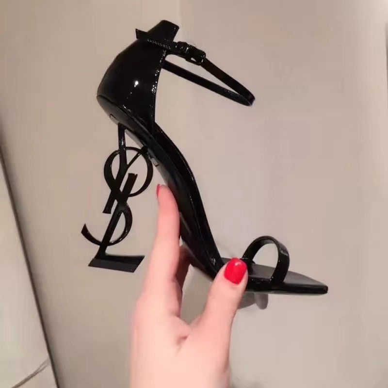 Set 2 Giày Cao Gót Sandal Nữ Màu Đen Thời Trang Mùa Hè 2023 Phong Cách Pháp