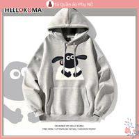 O Cardigan Kho C Áo Sweater Có Mũ Trùm Dày Dáng Rộng in Hoạt Hình Phối Lông Xù Kiểu Trung Hoa Thời Trang Thu Đông Cho Cặp Đôi