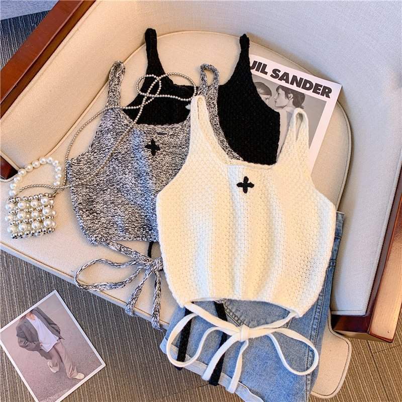 Jiashucheng Áo Ống Dệt Kim Không Tay Bên Trong