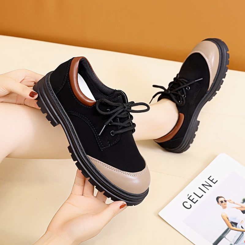 Giày Bốt Da Mũi Tròn Đế Dày Thời Trang Hè Thu 2022 Cho Nữ