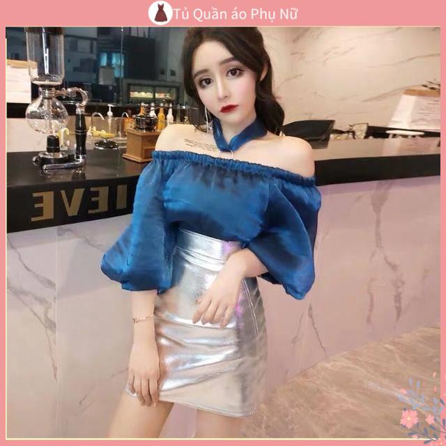 O S Mi N L A M Qu C Quy N Bộ Áo Lưới Đỏ Trễ Vai Eo Cao Ôm Hông Thời Trang Cho Nữ