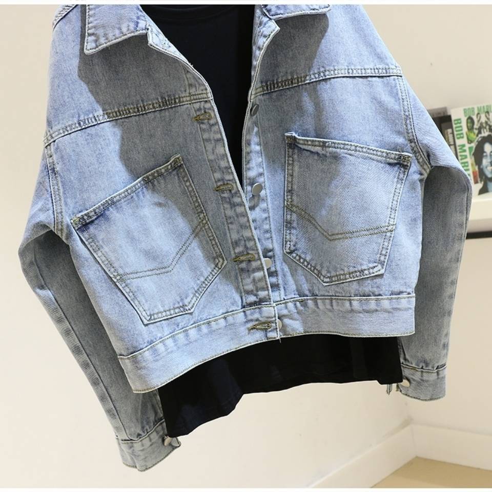 Áo Khoác Denim Tay Cánh Dơi Ngắn Dáng Rộng Phong Cách Harajuku Hàn Quốc Thời Trang Mùa Xuân Mới 2023 Dành Cho Bạn