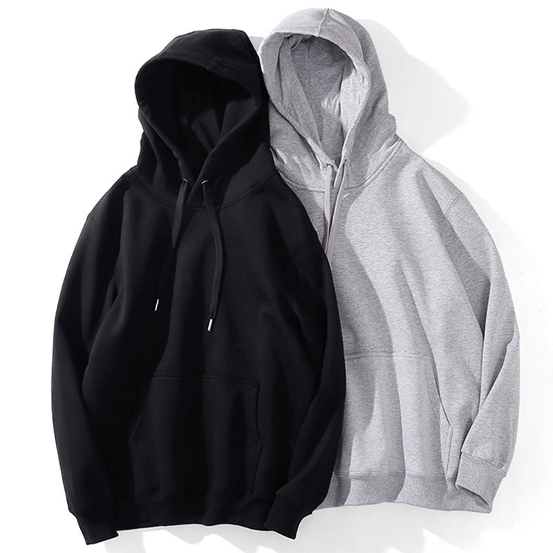 Áo len S-3XL nam liền mũ phong cách Hàn Quốc rộng rãi size lớn cặp đôi áo khoác mỏng màu trơn học sinh kiểu cổ điển