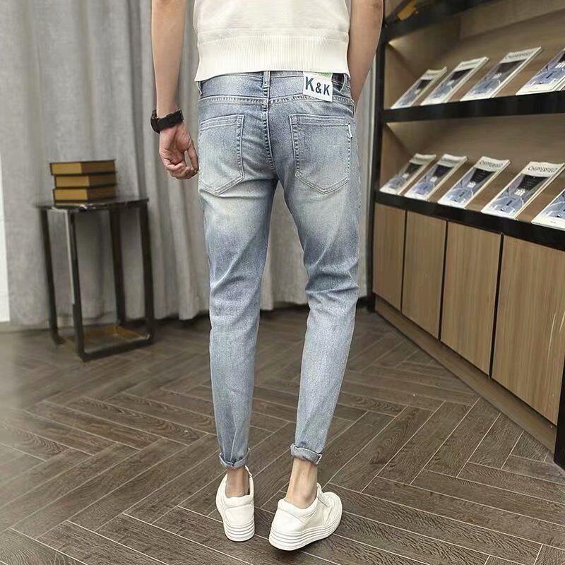 Quần Jeans Dài Chín Tấc Ôm Dáng Phong Cách Hàn Quốc Hợp Thời Trang Cho Nam