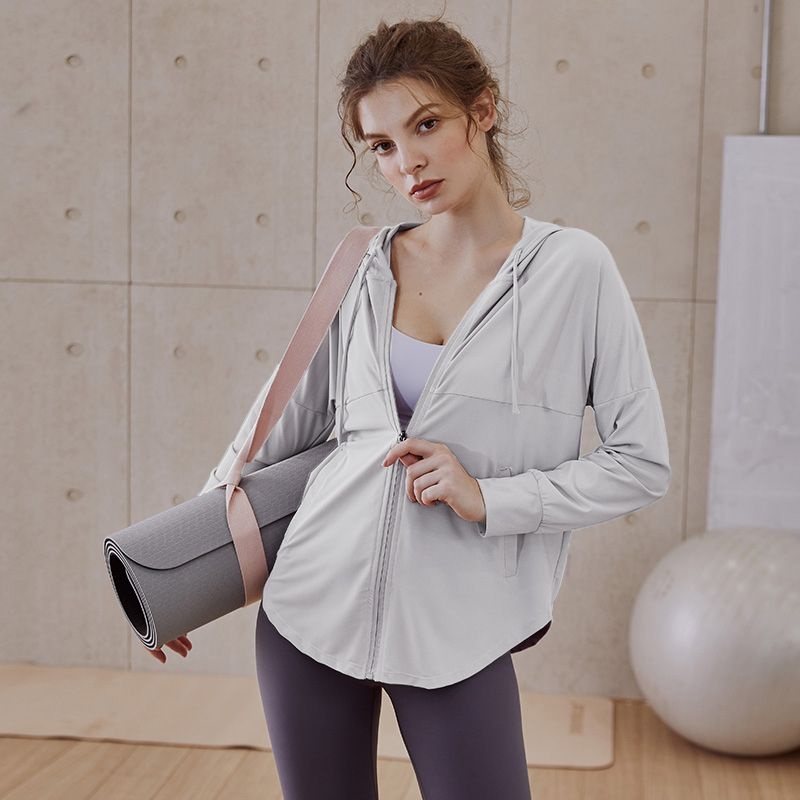 Áo Khoác Thể Thao Dáng Rộng Phối Khóa Kéo Thoáng Khí Thời Trang Mùa Hè Dành Cho Nữ