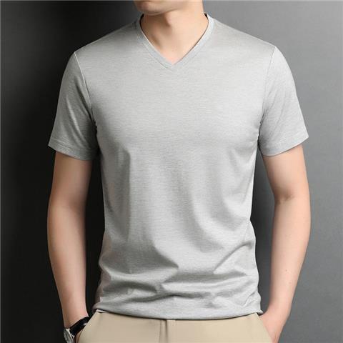 Áo Thun Tay Ngắn Cổ Chữ V Màu Sắc Đơn Giản Thoáng Khí Thời Trang Mùa Hè Cho Nam