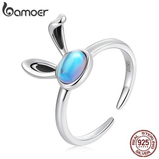 Nhẫn hở BAMOER SCR784 925 bạc đính đá mặt trăng thời trang
