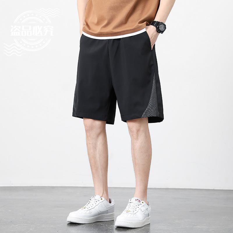 Giảm Giá ~ Quần Ngắn Thể Thao Dáng Rộng Bằng Lụa Lạnh Nhanh Khô Mặc Ở Nhà Chống Rò Rỉ Thời Trang Mùa Hè Đơn Giản Cho Nam