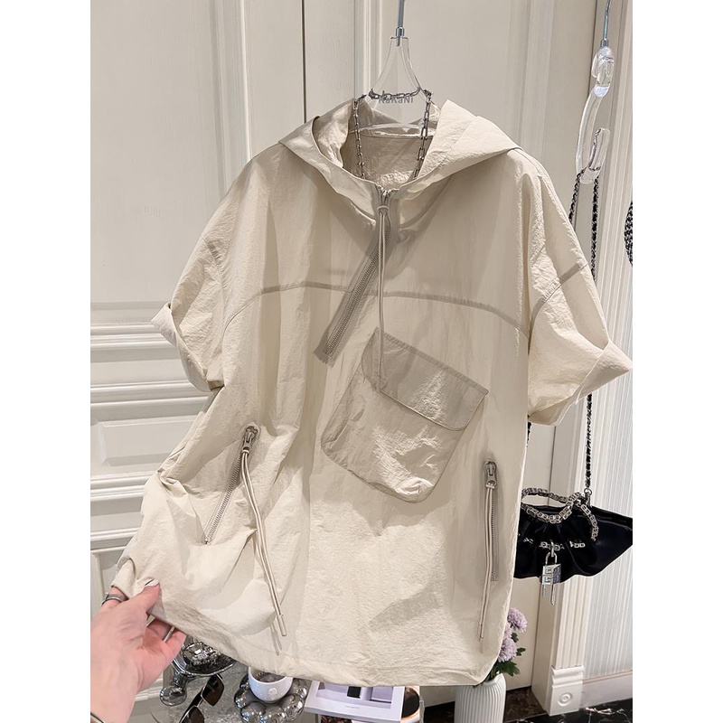 Hàng Có Sẵn! Hàng Có Sẵn!Áo Hoodie Tay Ngắn Chống Nắng Có Size Lớn 300 Thời Trang Dành Cho Nam Và Nữ