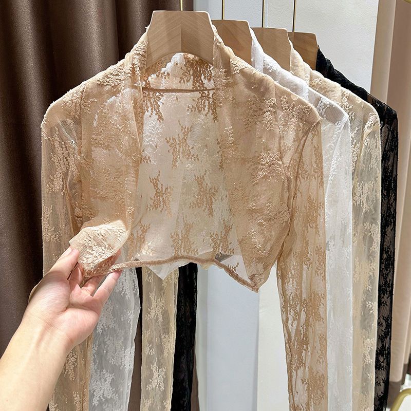 Áo Khoác Sườn Xám Phối Ren Lưới Chống Nắng Thời Trang Mùa Hè Dành Cho Nữ