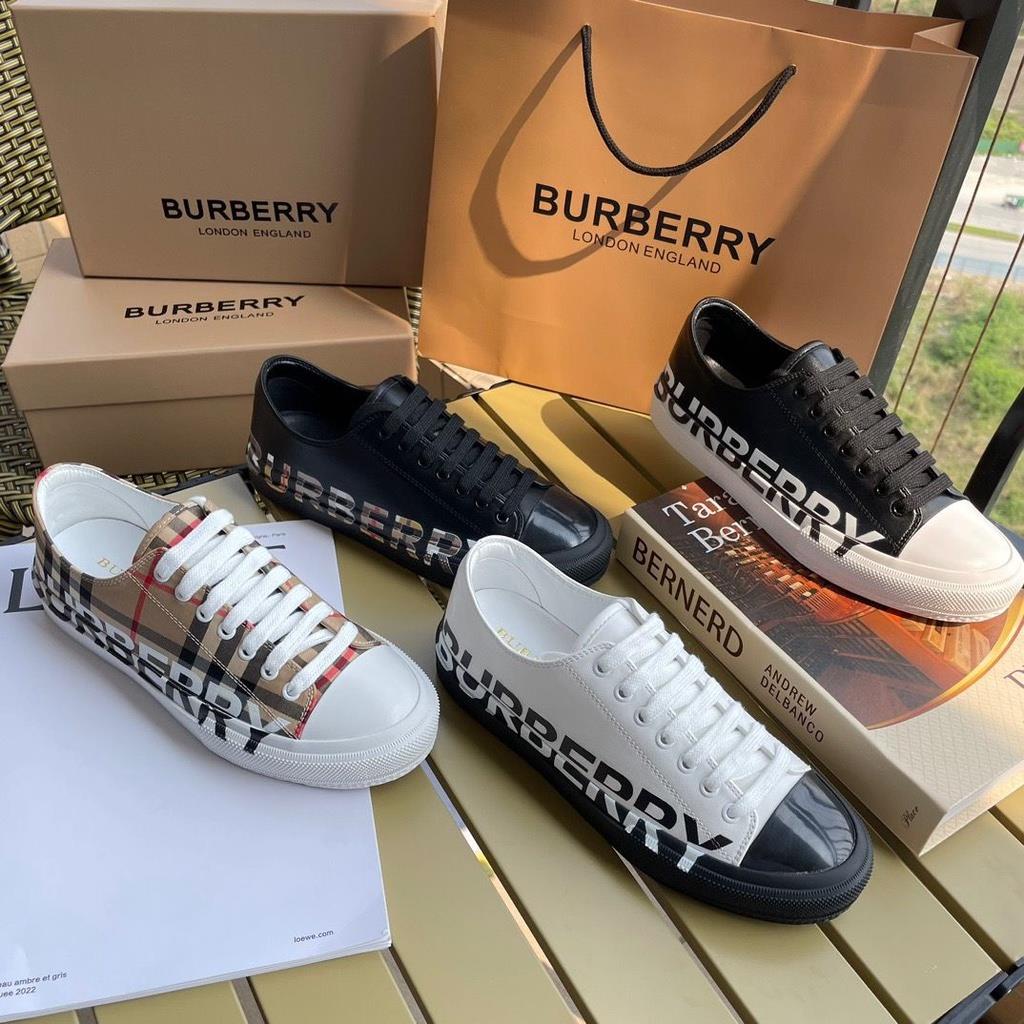 Giày Thể Thao Canvas Burberry Phong Cách Châu Âu Mới Cho Cặp Đôi
