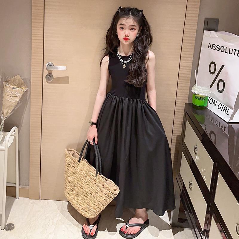 Đầm Dài Sát Nách Thời Trang Mùa Hè 2023 Phong Cách Mới Cao Cấp Dành Cho Bé Gái