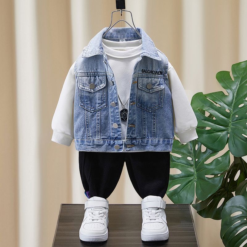 Áo Khoác Denim Phong Cách Hàn Quốc Thời Trang Xuân Thu 2023 Mới Cho Bé Trai