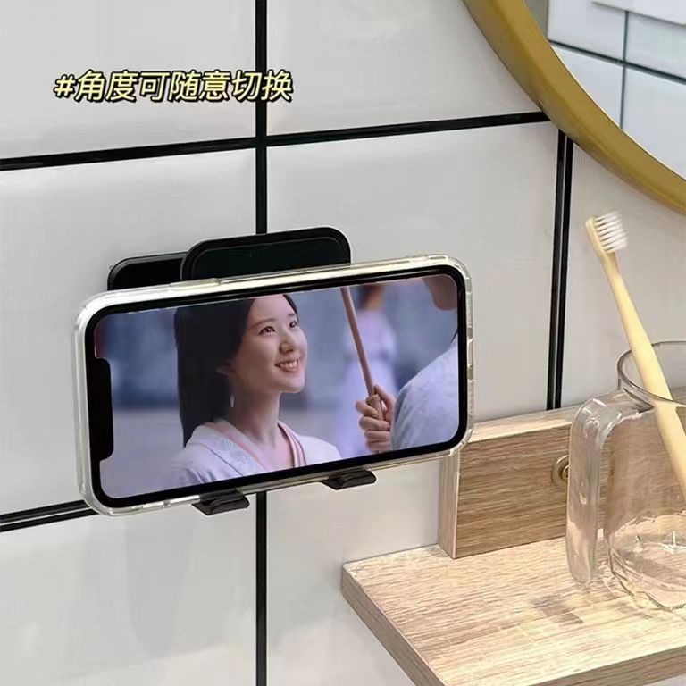Giá Đỡ Điện Thoại / Máy Tính Bảng Gắn Tường Không Cần Đục Lỗ Có Thể Thu Gọn Cho Nhà Tắm / Ký Túc Xá