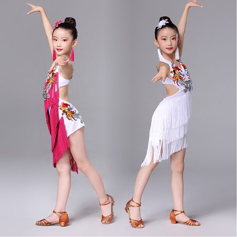Khiêu vũ latin của trẻ em lấy 6 đến 12 tuổi trang phục khiêu vũ latin tua váy n