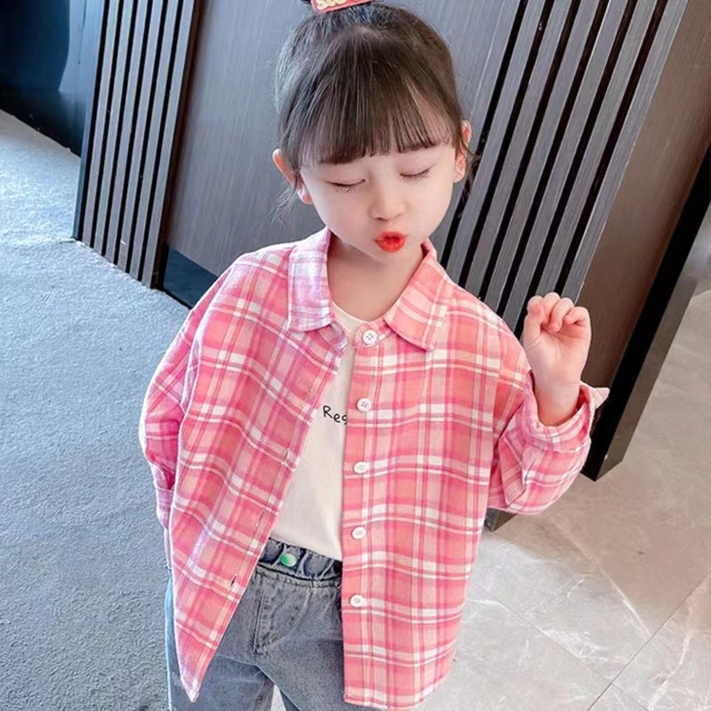 Áo Sơ Mi Dài Tay Phong Cách Hàn Quốc Thời Trang Xuân Thu Mới Cho Bé Gái