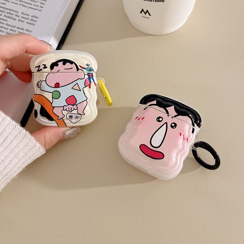 Vỏ Bảo Vệ Hộp Sạc Tai Nghe Bluetooth Không Dây Airpods 2 / 3 Họa Tiết Hoạt Hình Cậu Bé Bút Chì Dễ Thương