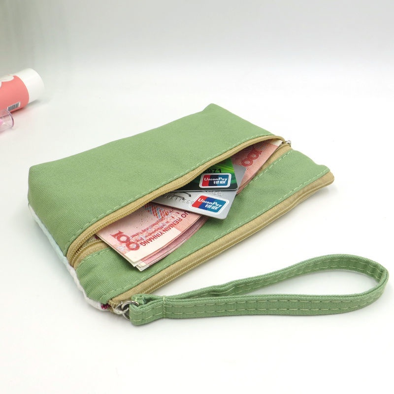 Ví Dài Nhiều Ngăn Bằng Vải Canvas Có Khóa Kéo Dành Cho Nữ