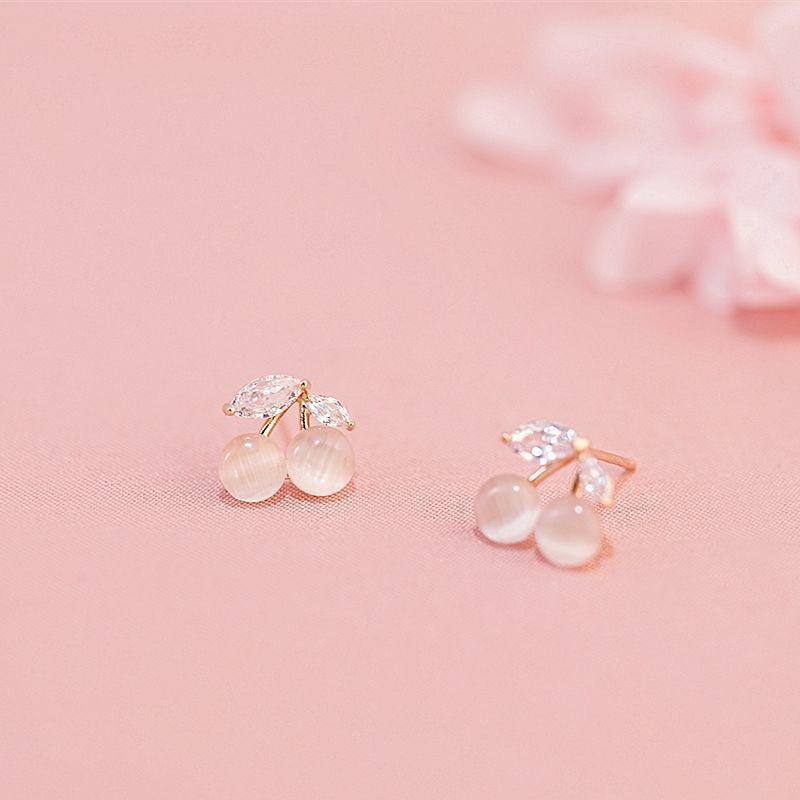 Bông Tai Mạ Bạc Đính Đá Opal Đơn Giản Thời Trang Mùa Hè