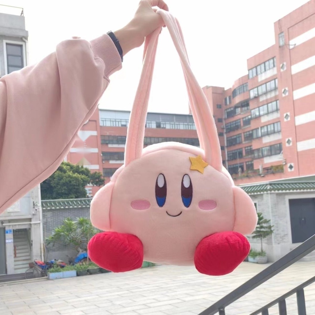 Túi Đựng Hộp Cơm Trưa / Mỹ Phẩm Xách Tay / Đeo Vai Họa Tiết Ngôi Sao Kirby Màu Hồng Dễ Thương Cho