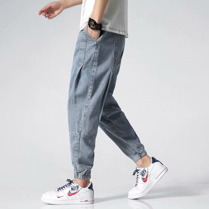 Quần Jean Dài Dáng Rộng Phong Cách Hong Kong Thời Trang Xuân Hè Cho Nam