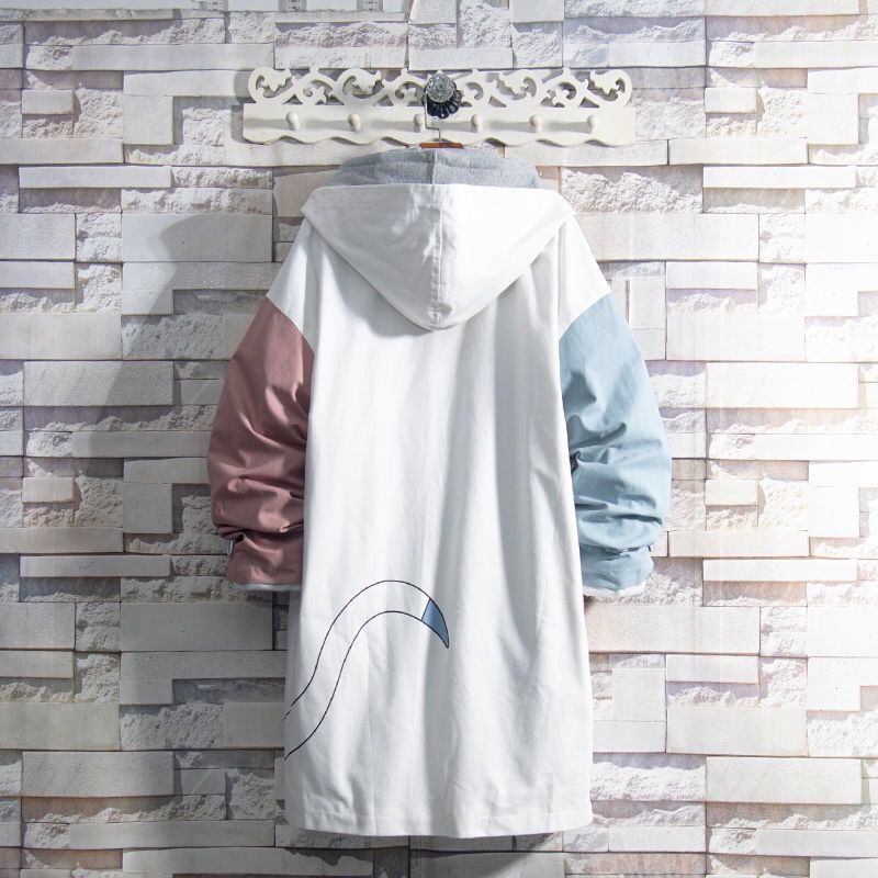 Áo jacket liền mũ cho thanh thiếu niên mẫu mới thương hiệu thời trang Nhật Bản M-3XL áo khoác gió áo dài vừa trào lưu phong cách Hàn Quốc